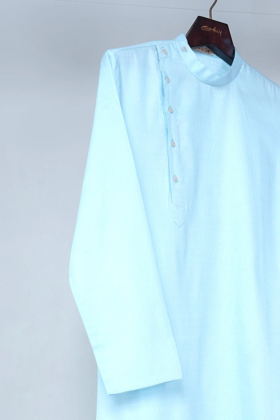 Powder Blue Angrakha Kurta