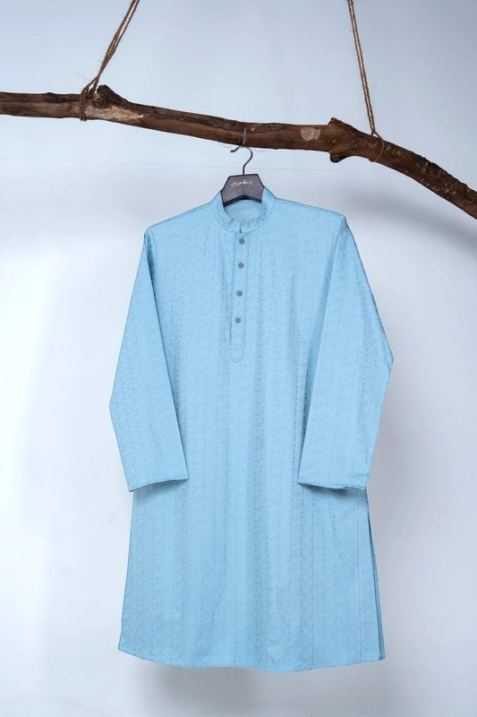 Powder Blue Embroidered Kurta