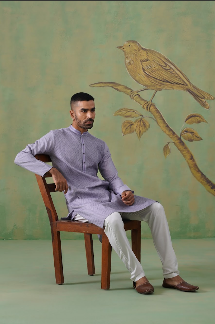 Lavender Pintex Kurta Set