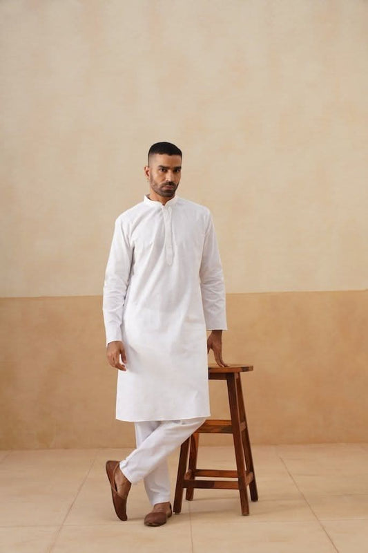 White Cotton Kurta