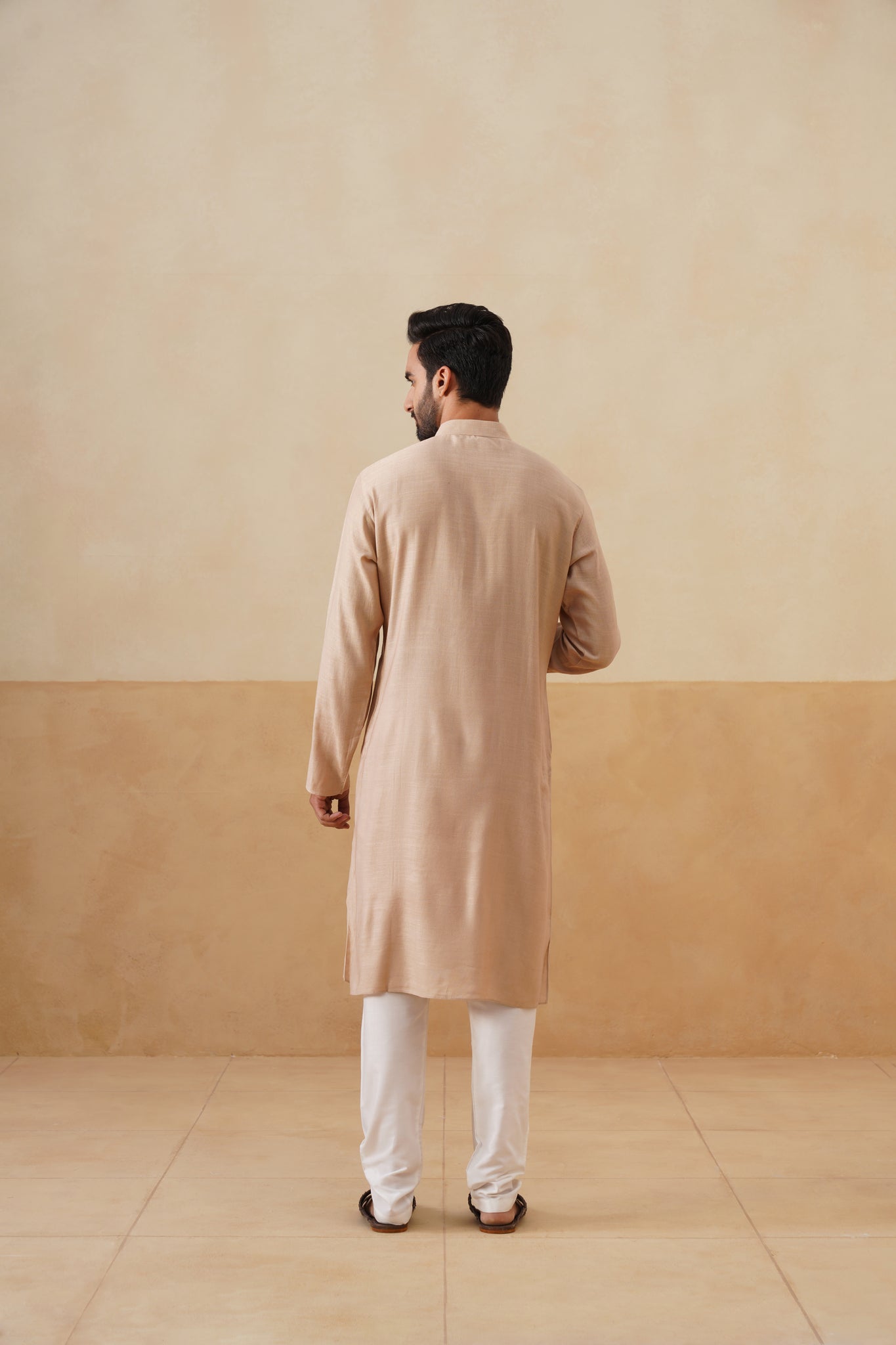 Beige Angrakha Kurta