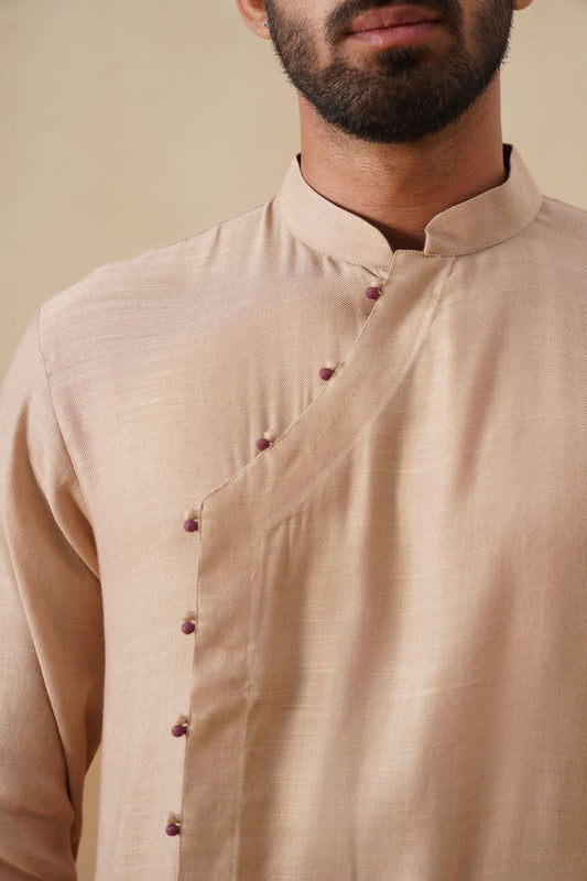Beige Angrakha Kurta