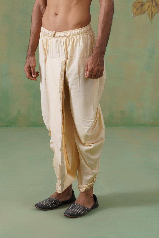 Beige Cotton Dhoti Pants