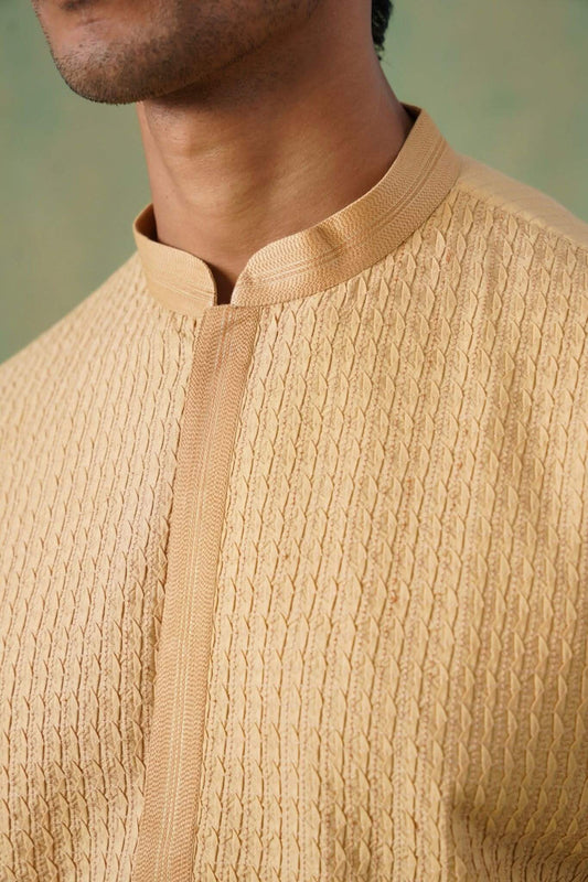 Beige Pintex Kurta Set