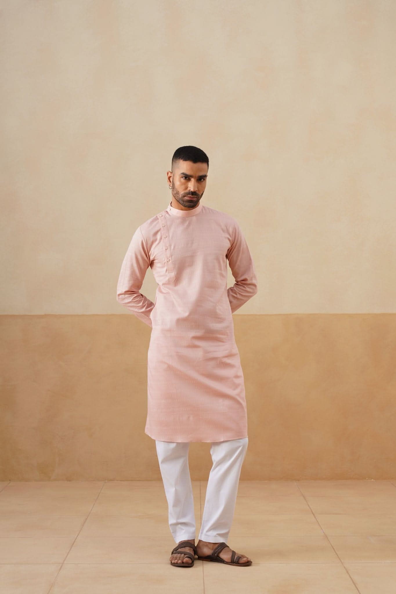 Blush Pink Angrakha Kurta