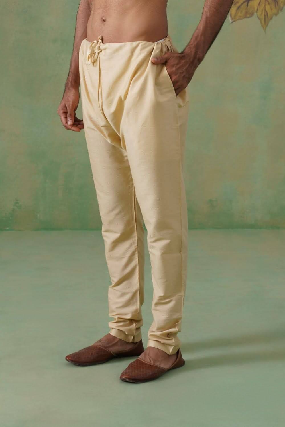 Churidar Pyjama – Beige Solid