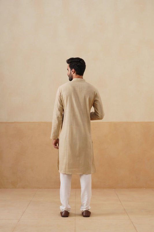 Desert Khaki Woven Kurta