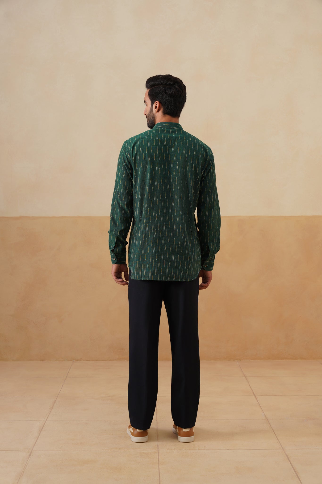 Emerald Green Ikat Ethnic Shirt