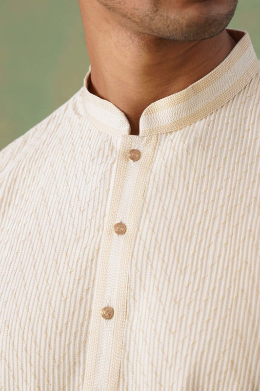 Ivory Pintex Kurta Set