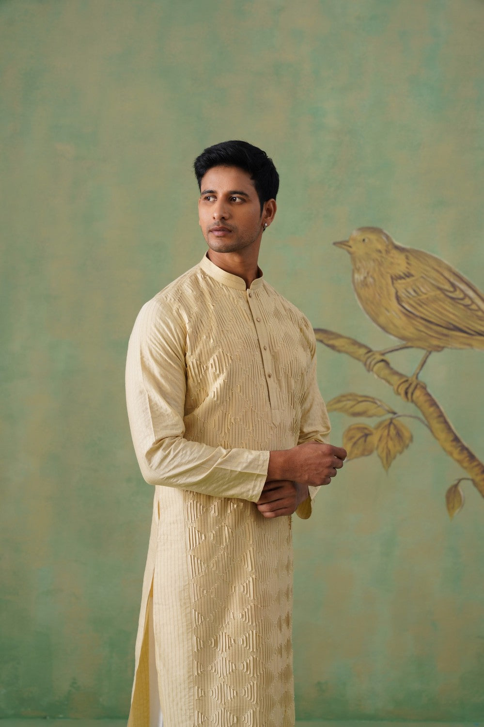 Light Beige Pintex Kurta Set