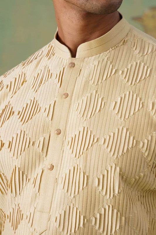 Light Beige Pintex Kurta Set