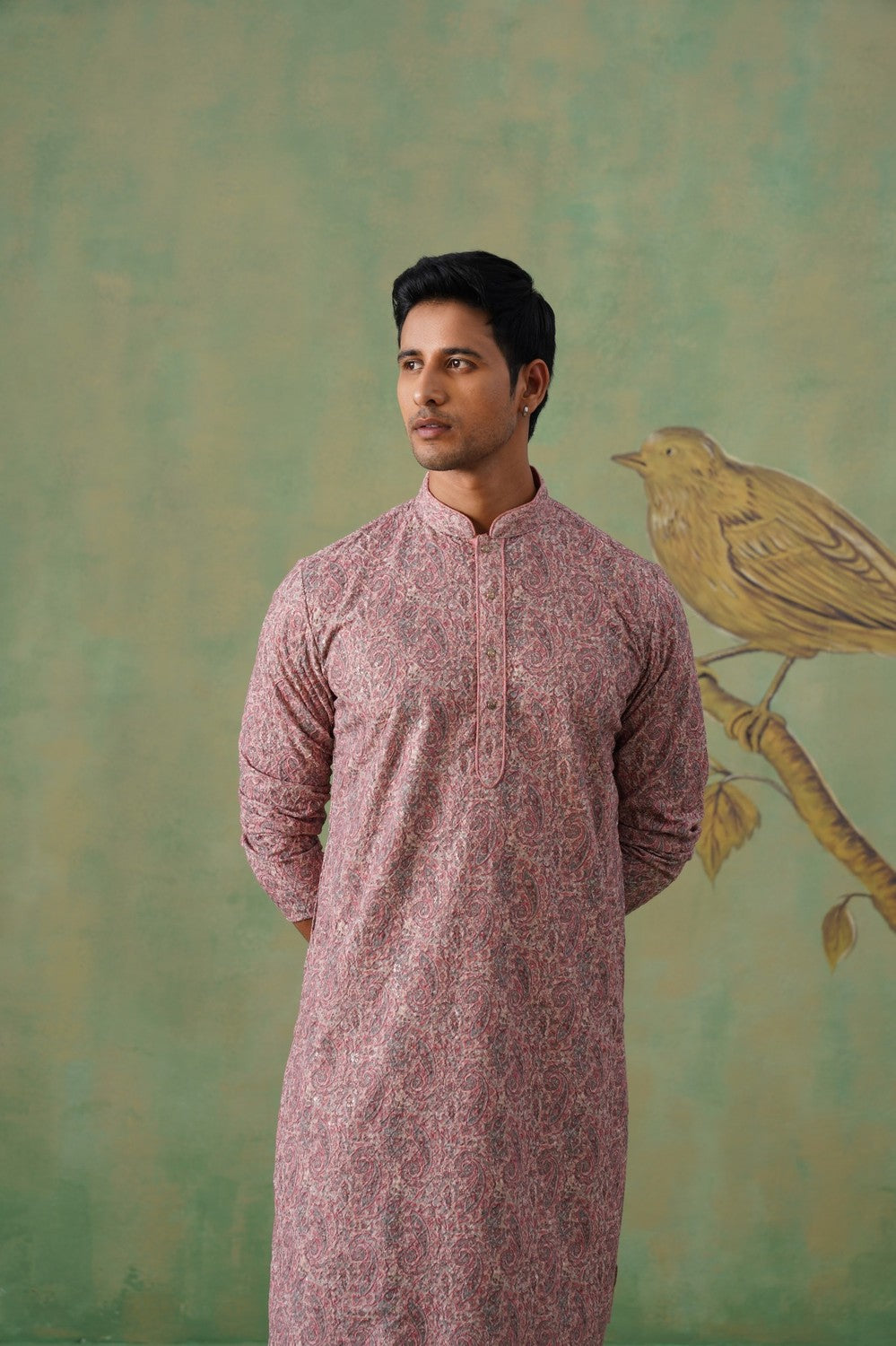 Pink Paisley Printed Kurta Set