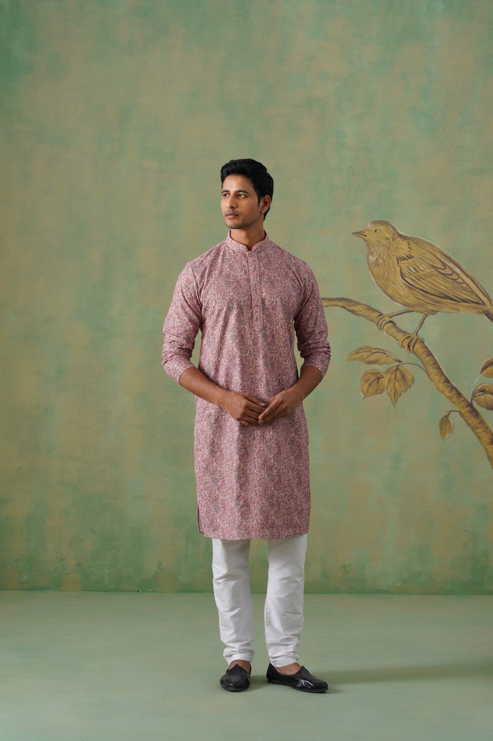 Pink Paisley Printed Kurta Set