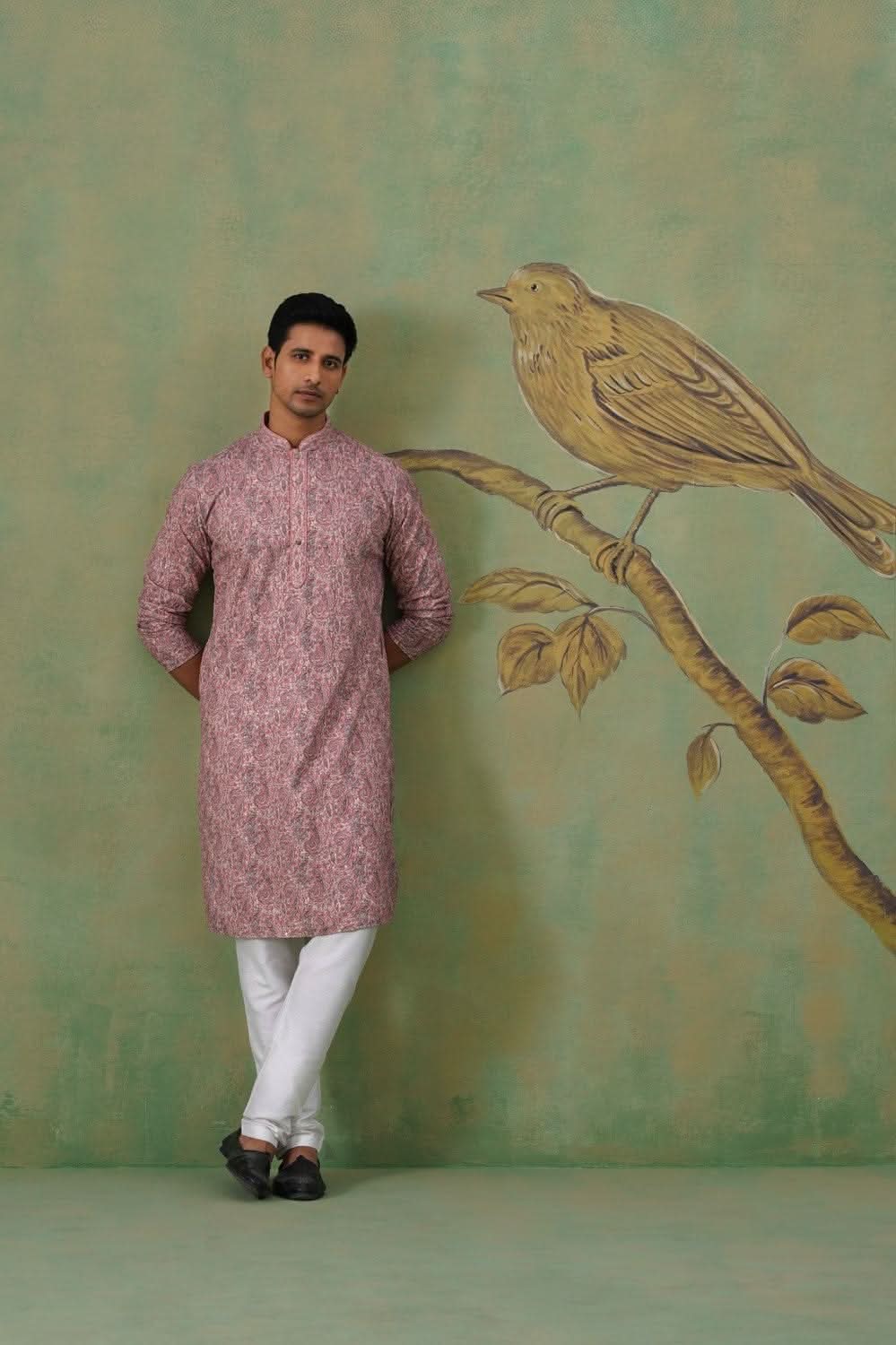 Pink Paisley Printed Kurta Set