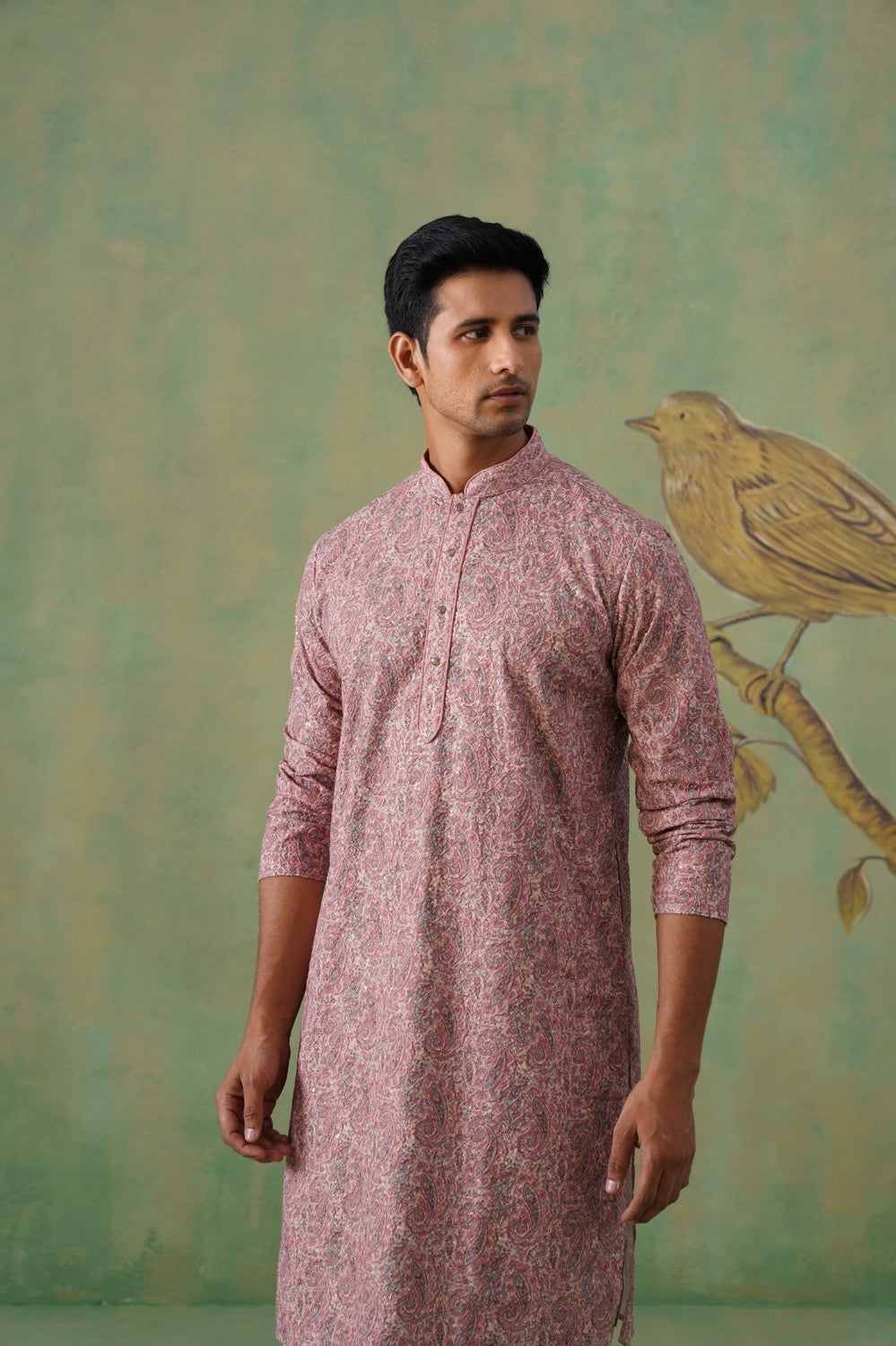 Pink Paisley Printed Kurta Set