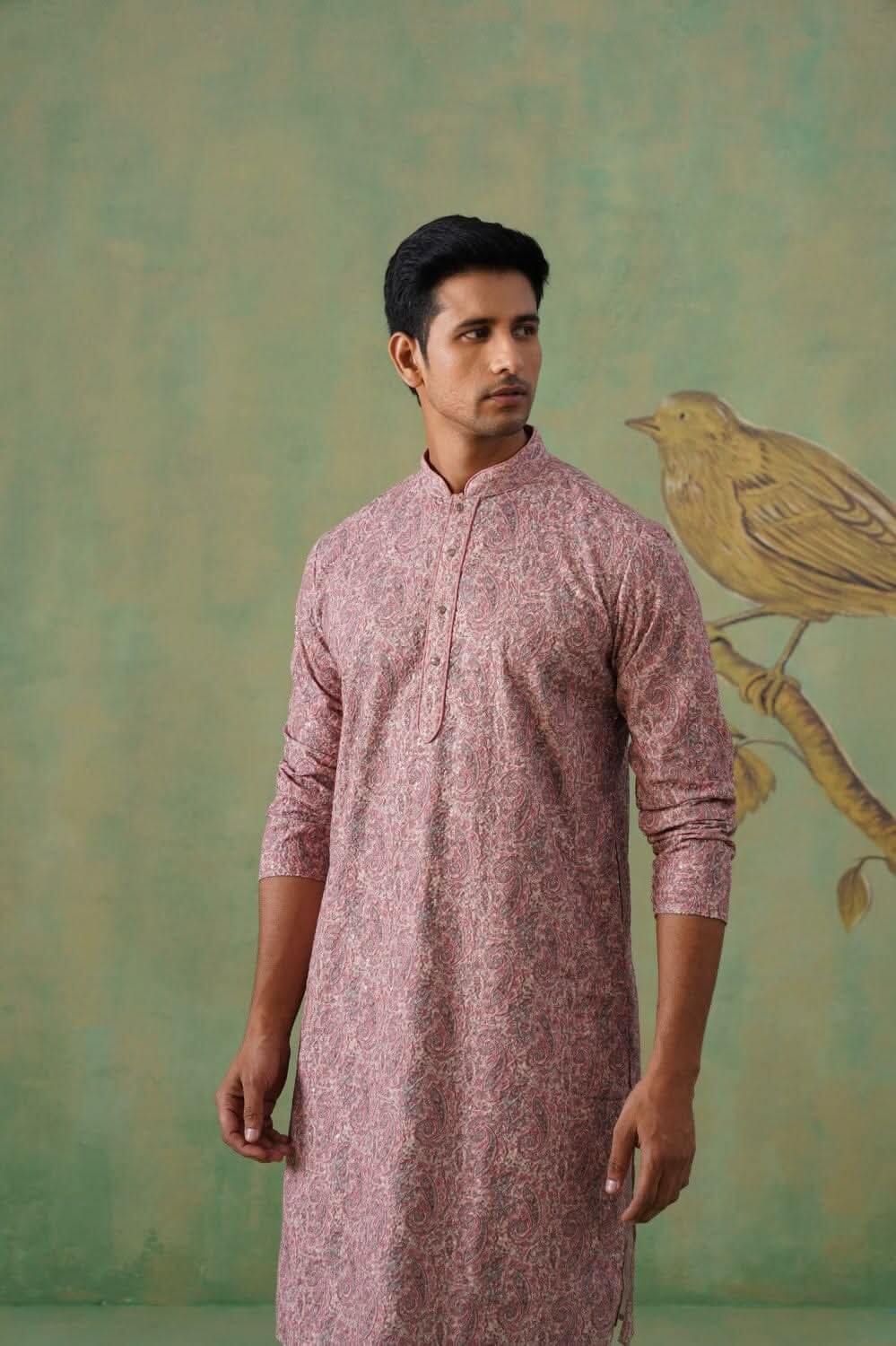 Pink Paisley Printed Kurta Set