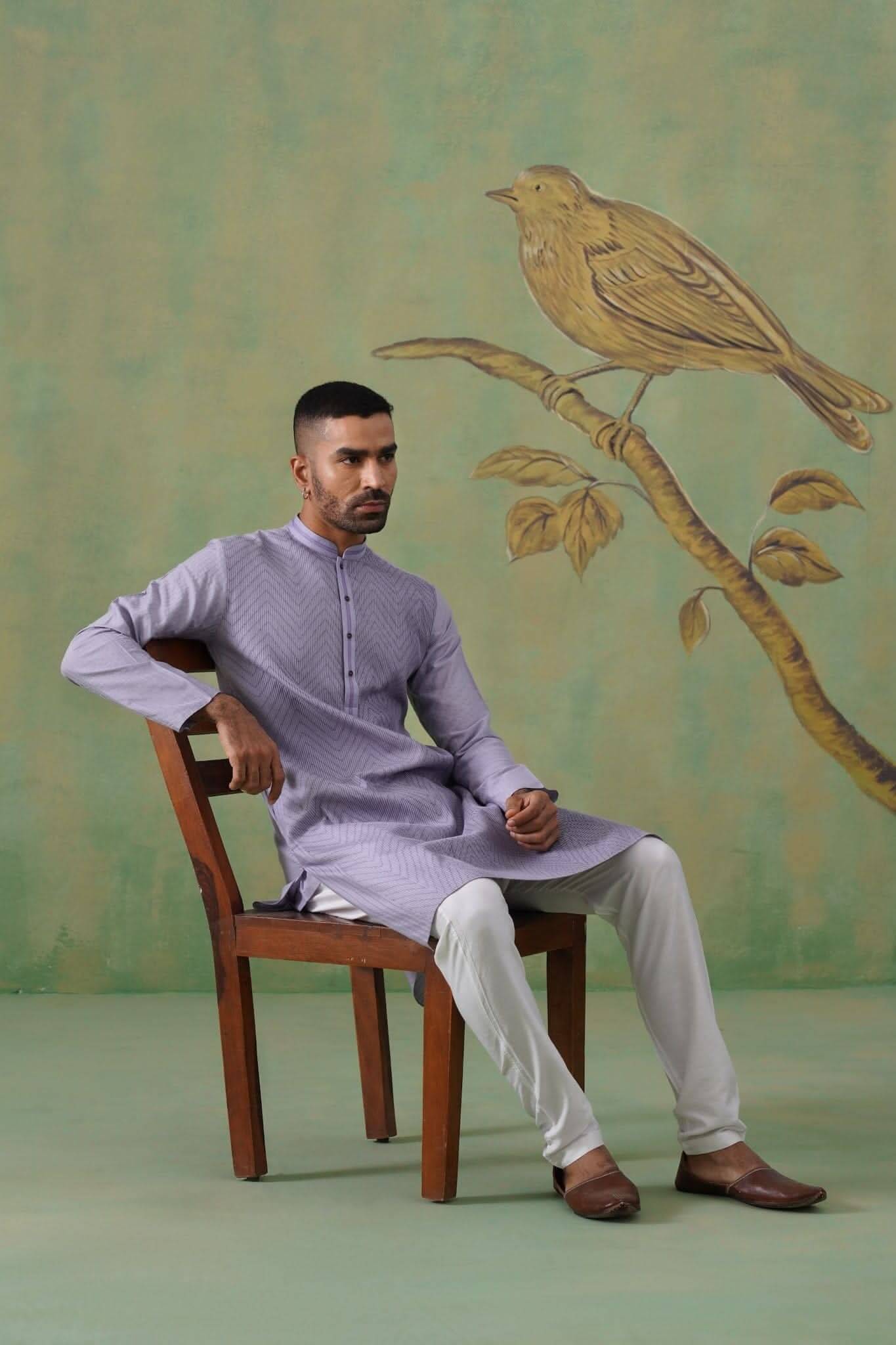 Lavender Pintex Kurta Set