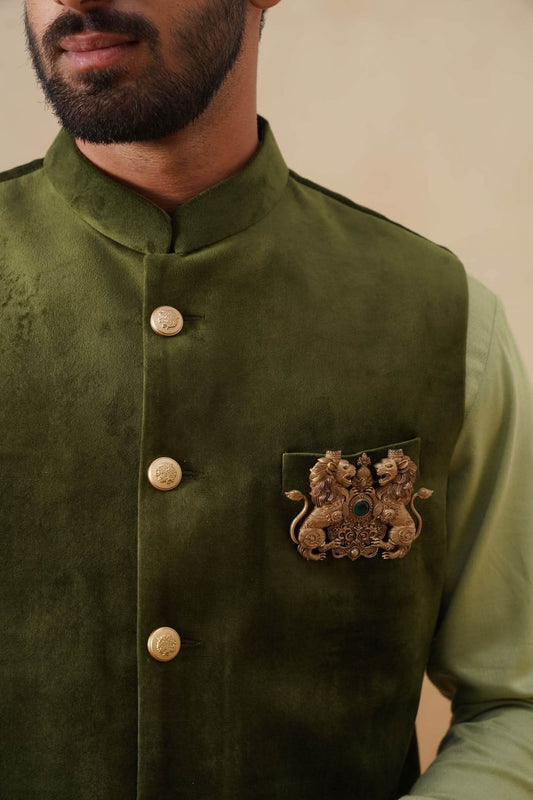 Olive Green Velvet Jacket