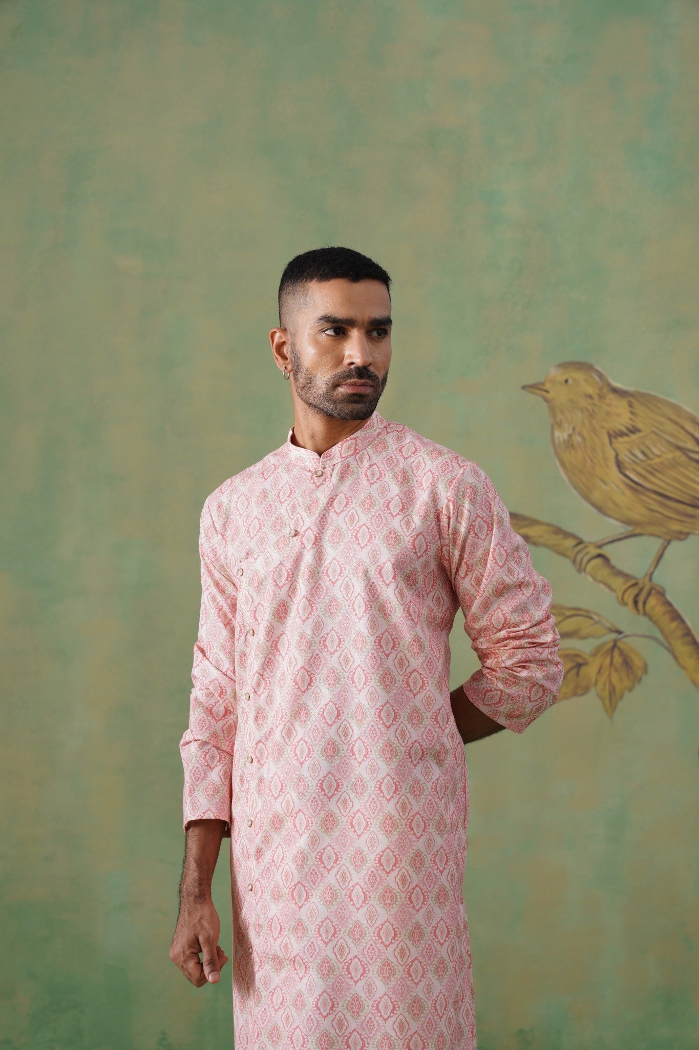 Pink Angrakha Kurta