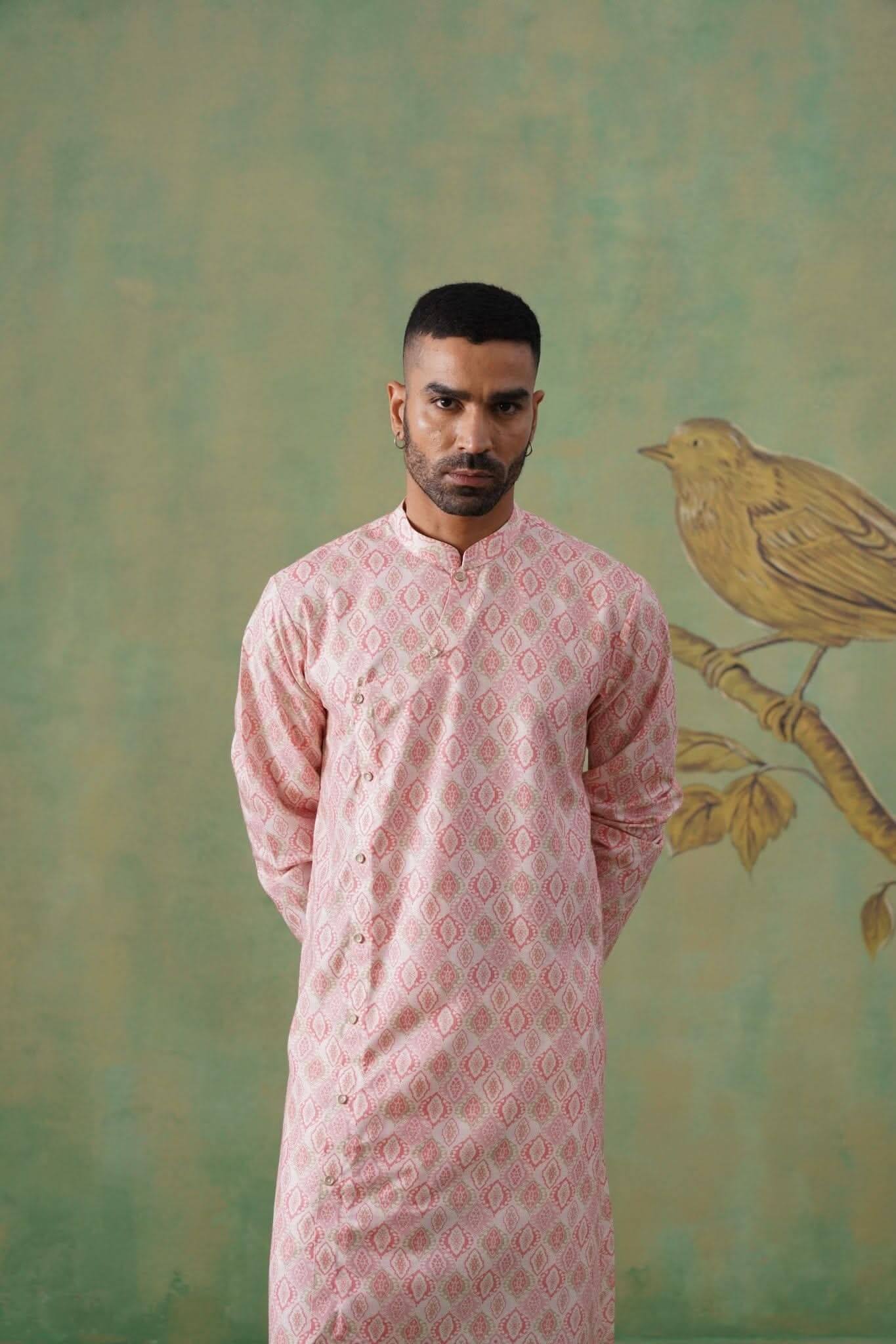 Pink Angrakha Kurta