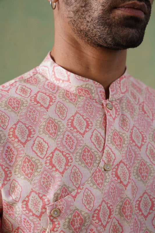 Pink Angrakha Kurta