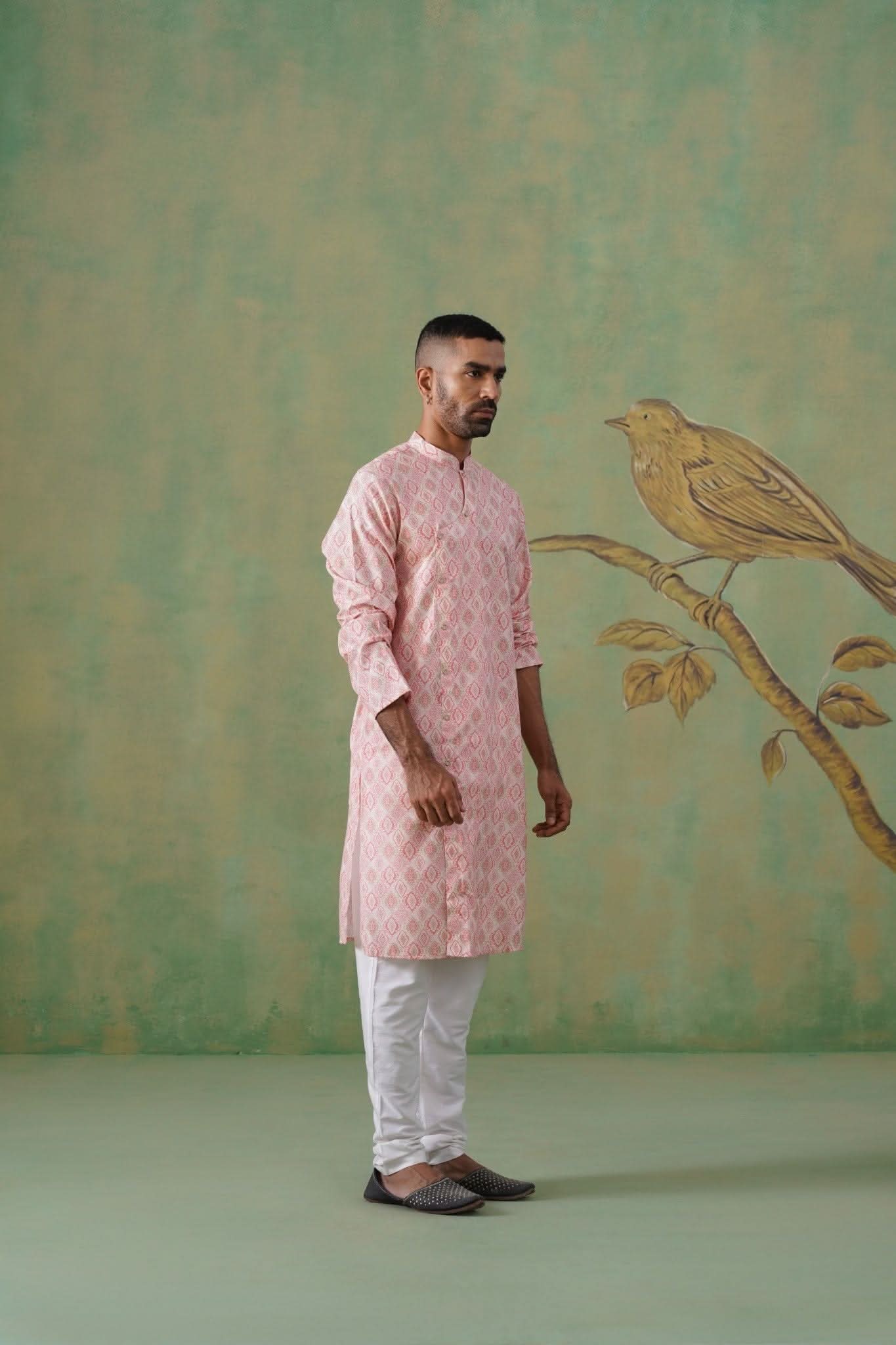 Pink Angrakha Kurta