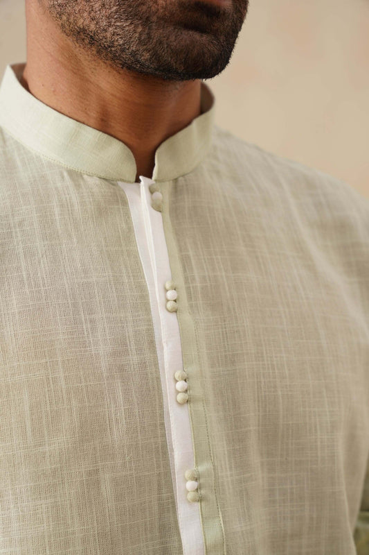 Pistachio Green Textured Kurta