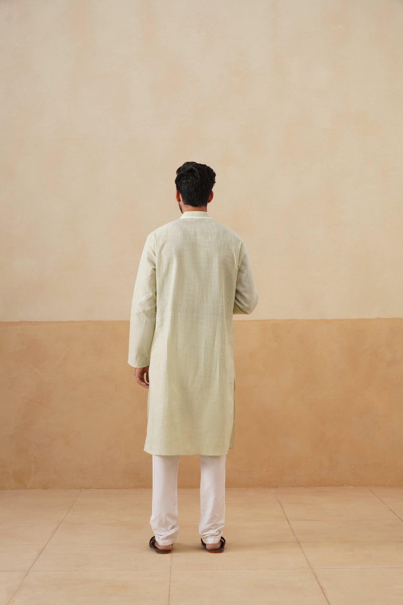 Pistachio Green Textured Kurta