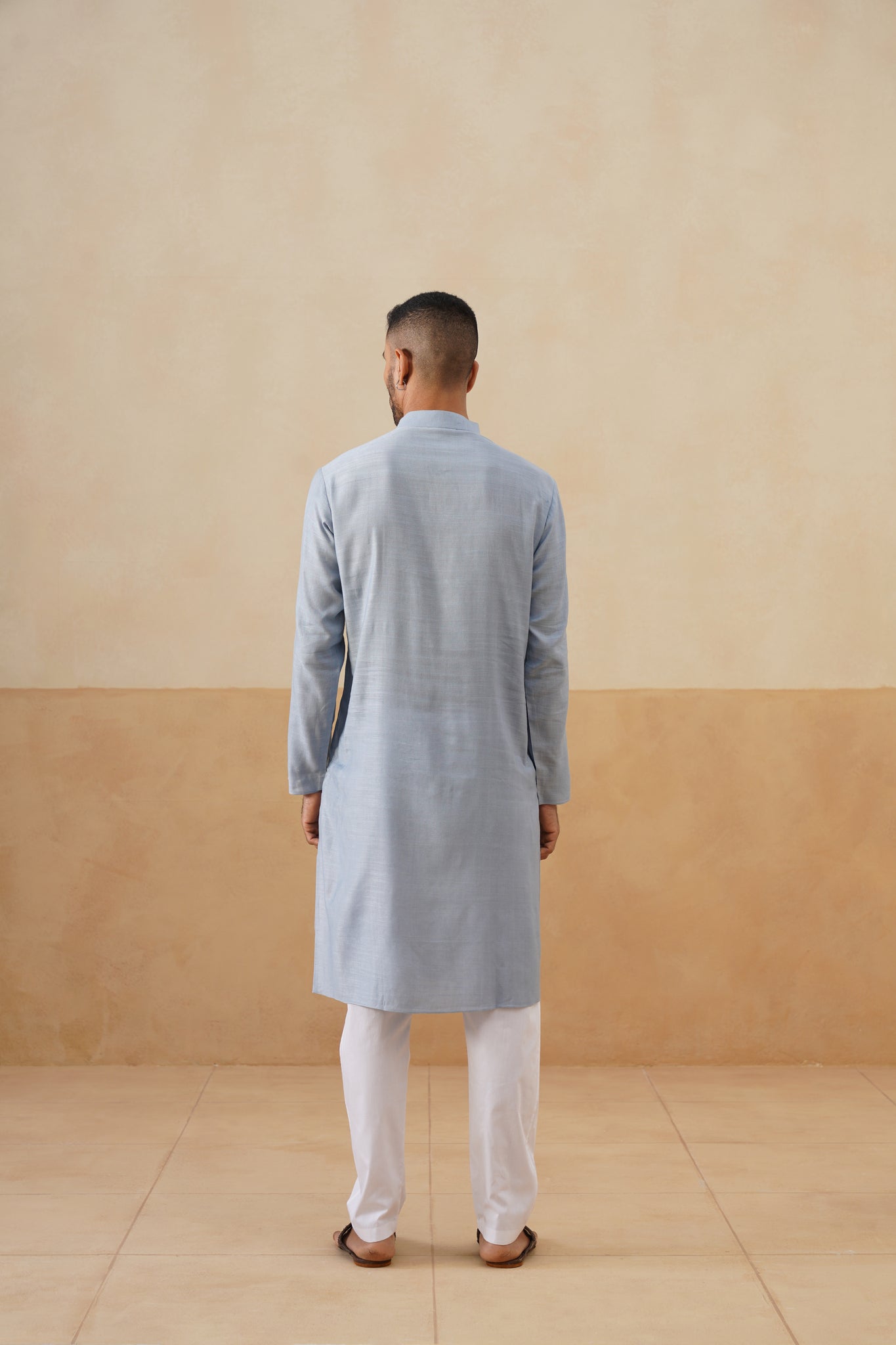 Powder Blue Angrakha Kurta