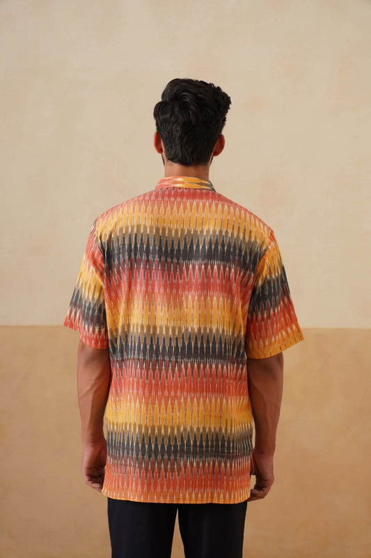 Sunset Ikat Short Ethnic Shirt