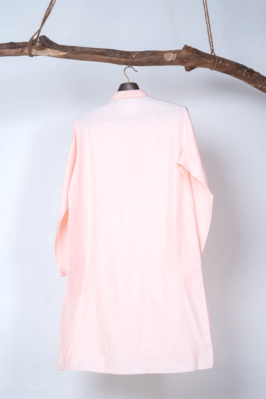 Pink Jacquard Kurta