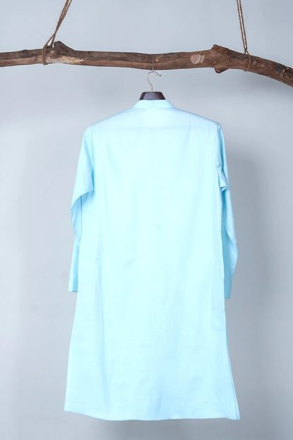 Powder Blue Angrakha Kurta