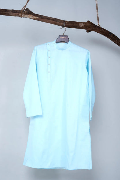 Powder Blue Angrakha Kurta