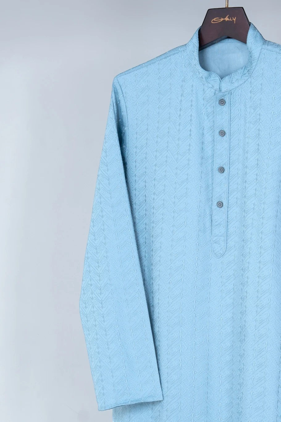Powder Blue Embroidered Kurta