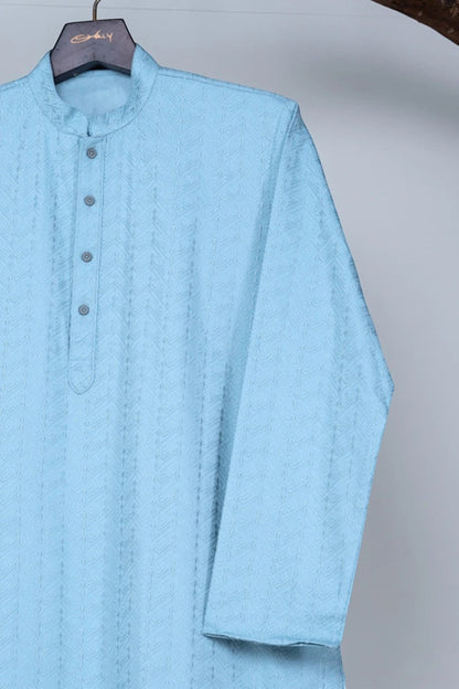 Powder Blue Embroidered Kurta