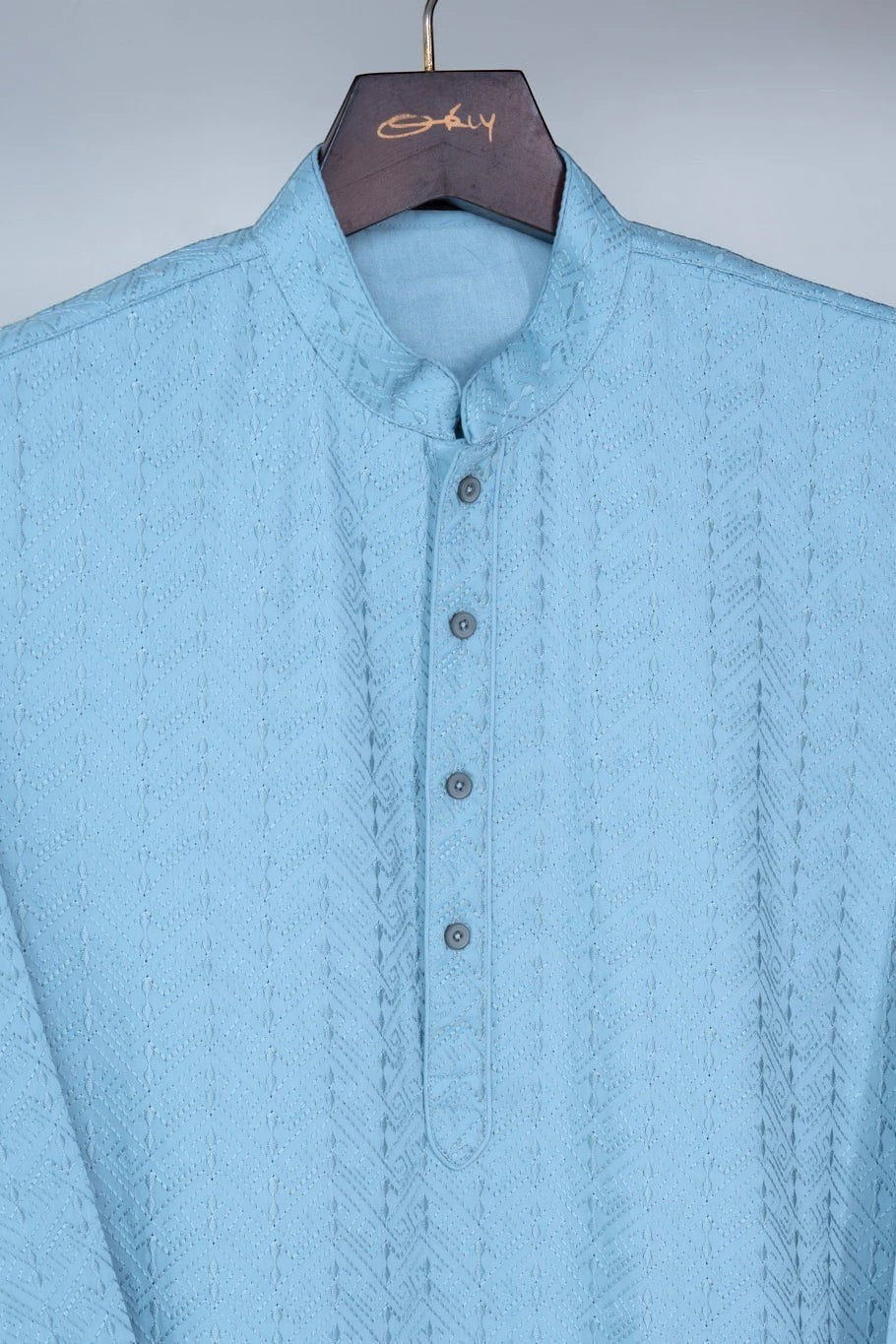 Powder Blue Embroidered Kurta
