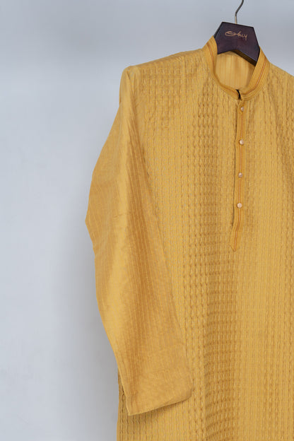 Mustard Pintex Kurta Set