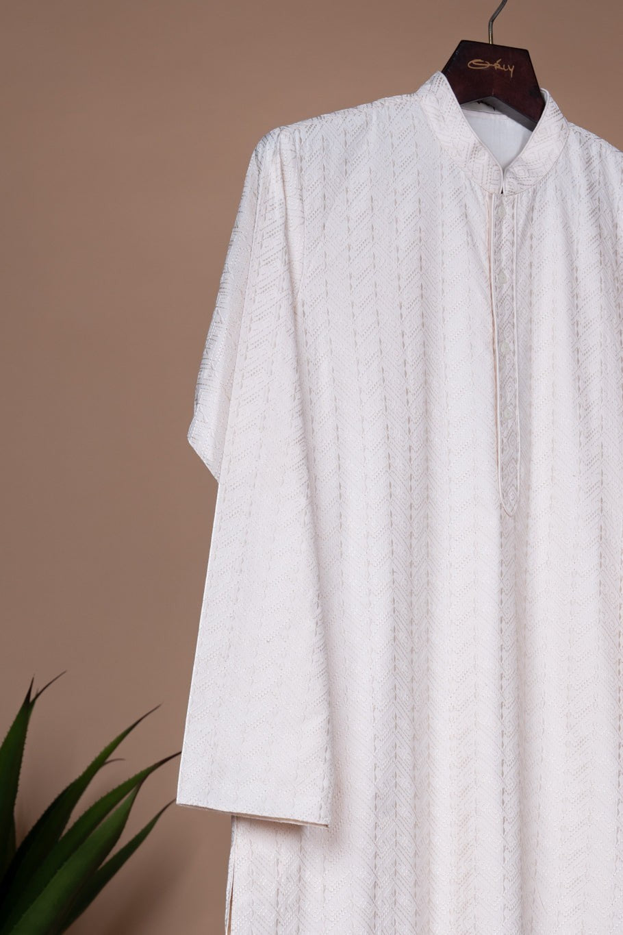 Off White Embroidered Kurta