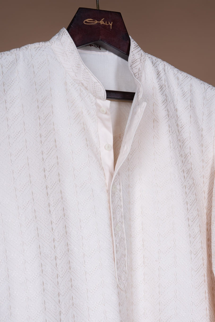 Off White Embroidered Kurta