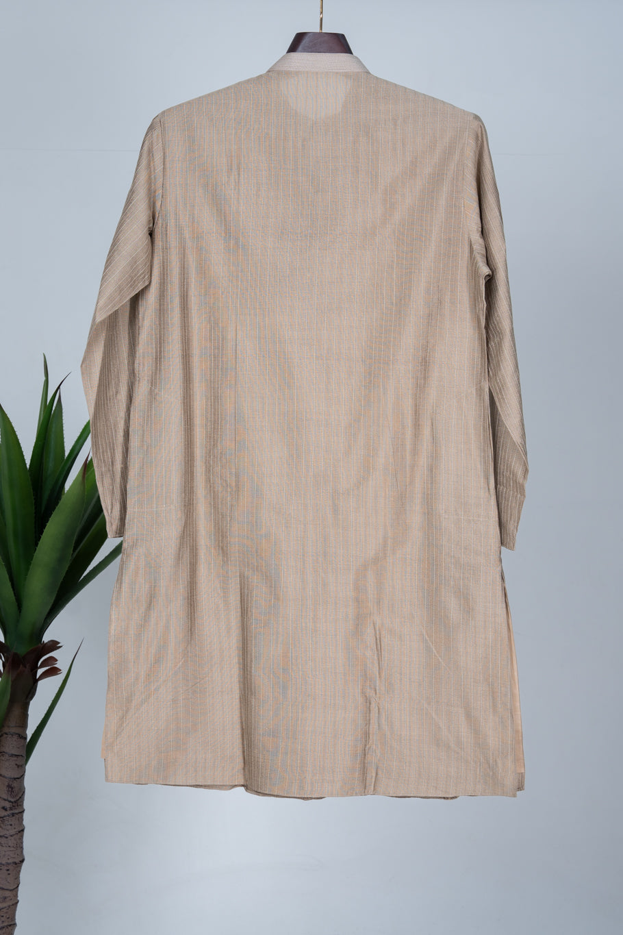 Beige Hand Embroidered Kurta