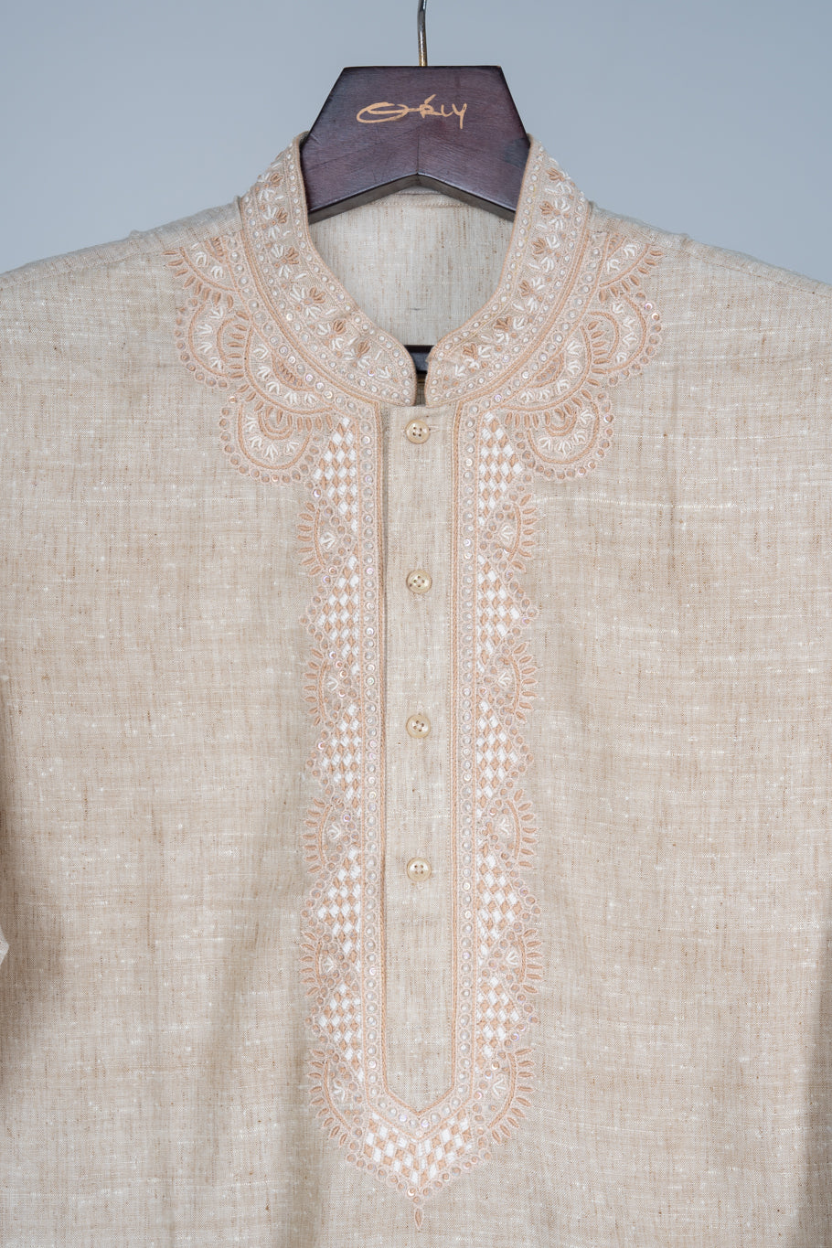 Ivory Hand Embroidered Kurta Set