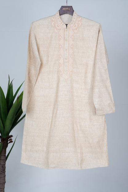 Ivory Hand Embroidered Kurta Set
