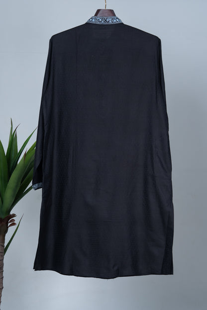 Black Hand Embroidered Kurta Set