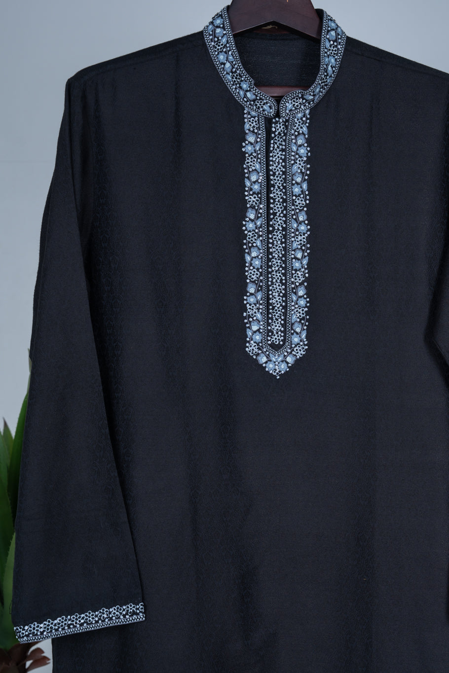 Black Hand Embroidered Kurta Set