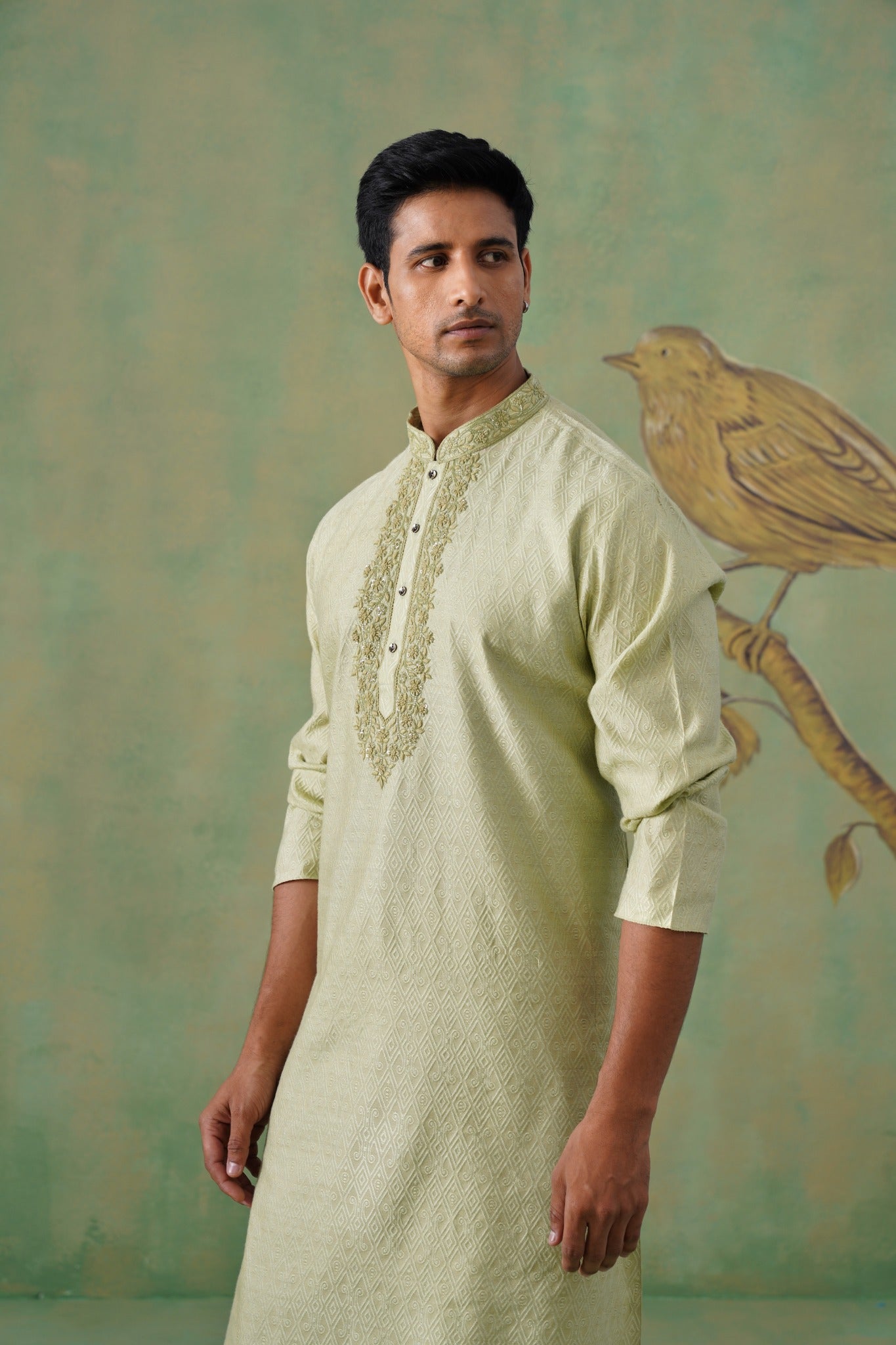 Pastel Sage Hand Embroidered Kurta Set