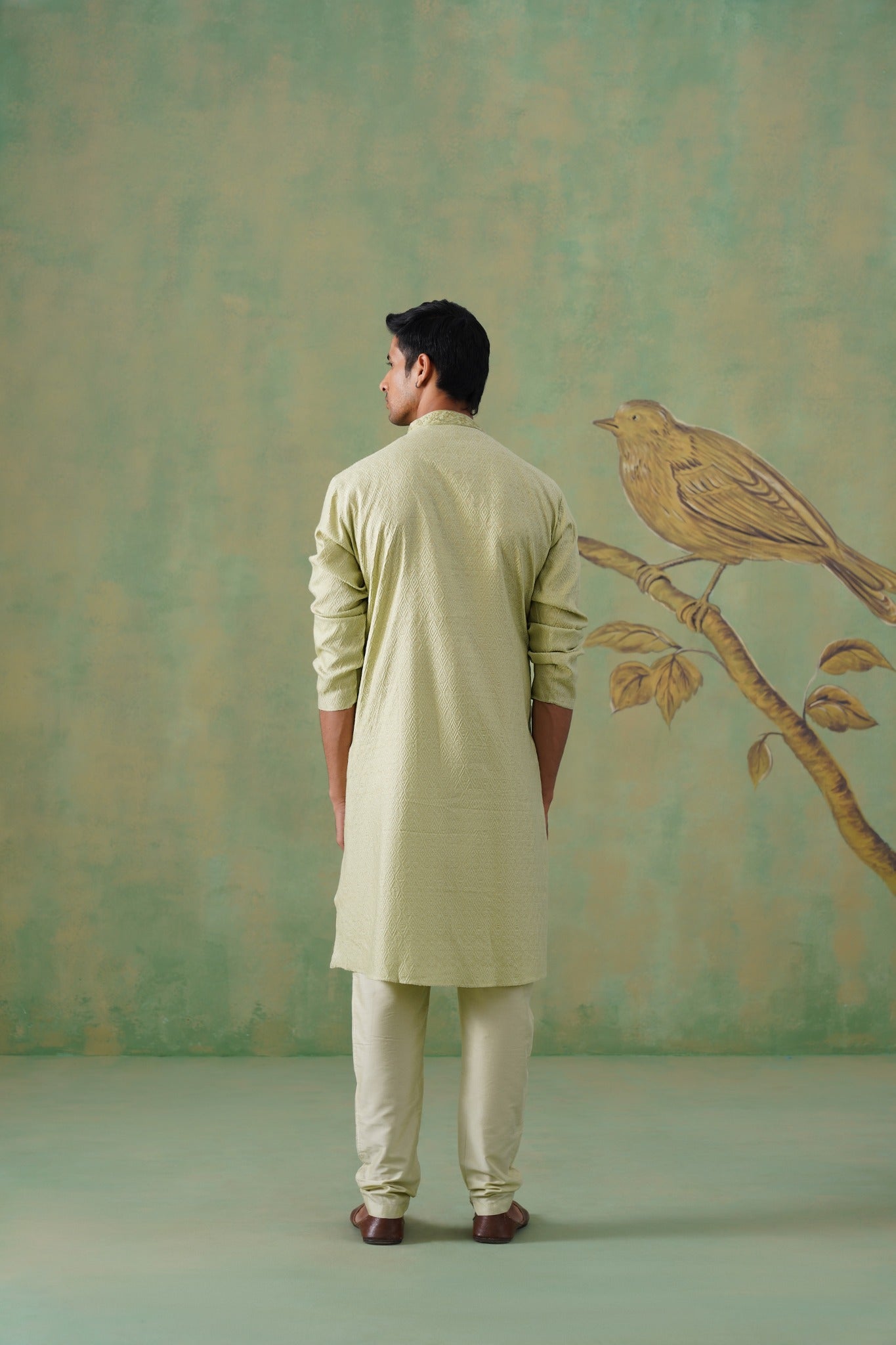 Pastel Sage Hand Embroidered Kurta Set