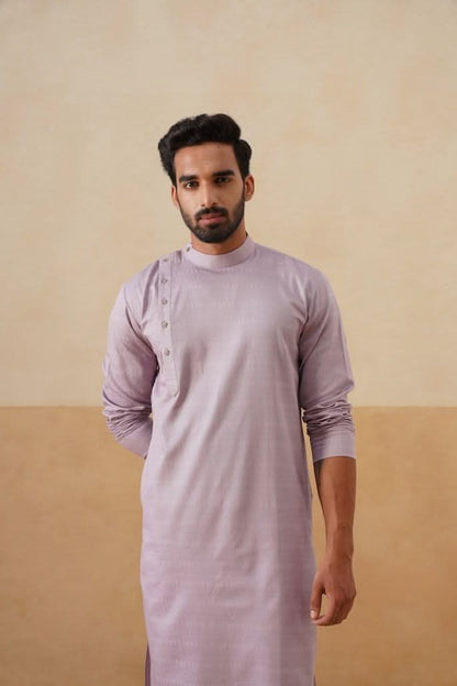 Lilac Cotton Angrakha Kurta