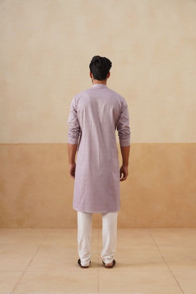 Lilac Cotton Angrakha Kurta