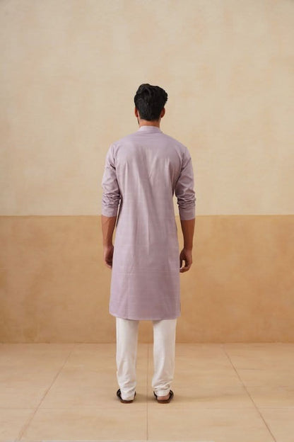 Lilac Cotton Angrakha Kurta