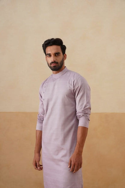 Lilac Cotton Angrakha Kurta